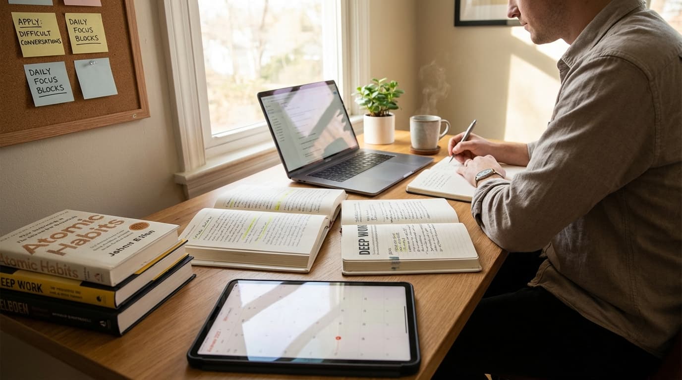 Stop Just Reading: How to Actually Apply Productivity Books to Your Career